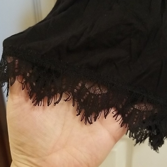 💥3 for $10💥 Surplice Lace-Trim Romper - Picture 2 of 7